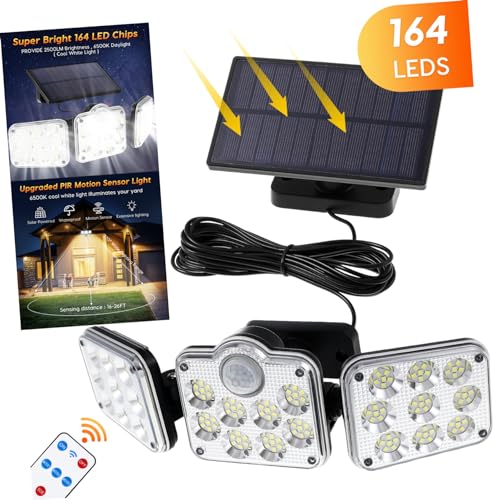 Gadpiparty Solarleuchte mit Bewegungsmelder für Außenbereich Kopf LED Strahler mit Intelligentem Helligkeitskontrollsystem Drehbare Lampe Fernbedienung für Garten und Einfahrt Gadpiparty Solarleuchte mit Bewegungsmelder für Außenbereich Kopf LED Strahler mit Intelligentem Helligkeitskontrollsystem Drehbare Lampe Fernbedienung für Garten und Einfahrt von Gadpiparty