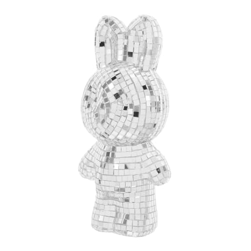 Gadpiparty Spiegel Disco Ball Kaninchen Dekoration Reflektierendes Ornament für Ostern und Jahre Partys Handgefertigtes Leichtes Design Charmantes Hochzeits und Event Accessoire von Gadpiparty