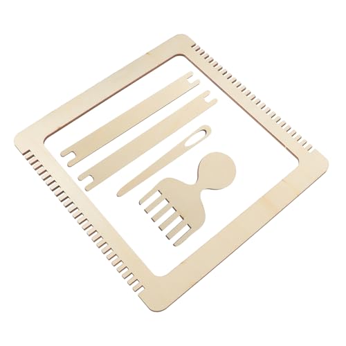 Gadpiparty Strickmaschinen-Set Tapisserie Weben Webstuhl Stricken Webbein Bausatz Strickset Weberei Werkzeug Wandteppich Kinderwebmaschine Schöner Hängeteppich Hölzern von Gadpiparty