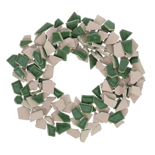Gadpiparty Unregelmäßige Keramik mosaikfliesen Kleine Porzellanstücke DIY Heimdekoration Wandgestaltung Grün für Badezimmer Wohnzimmer Kreative Muster von Gadpiparty