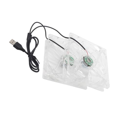 Gadpiparty Usb Kühlventilator Für Router Und Spielekonsole Doppelter Luftkühler Für Computergehäuse Und Receiver Leiser Betrieb Tragbares Design Transparente Abdeckung von Gadpiparty
