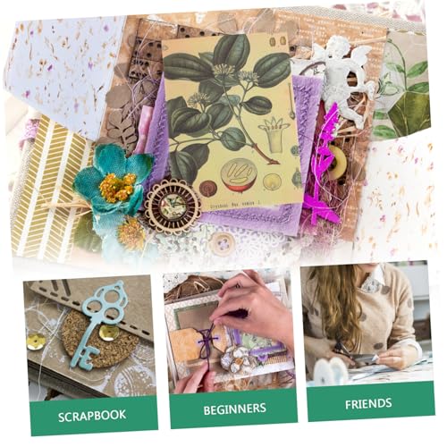 Gadpiparty Vintage Scrapbook Papier Dekoratives Bastelpapier mit Mustern Leichtes Scrapbooking Hintergrundpapier Quadratisches Retro Notizbuch Zubehör für DIY Tagebuchgestaltung von Gadpiparty
