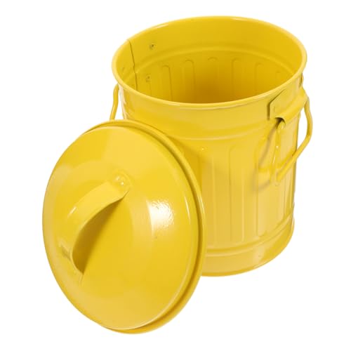 Gadpiparty Vintage Stiftehalter mit Deckel und Kleiner Papierkorb Metall Mülleimer für Büro Schreibtisch Multifunktionaler Organizer mit Großem Fassungsvermögen und Robustem Design von Gadpiparty