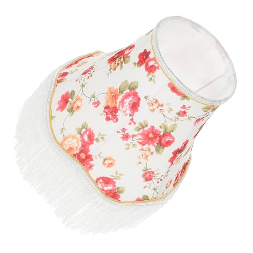 Gadpiparty Vintage Stoff Lampenschirm Eleganter Lampenschirm für Tischlampe Kreative Schlafzimmer und Wohnzimmerdekoration Langlebig und Installieren Rot mit Peonien Design von Gadpiparty