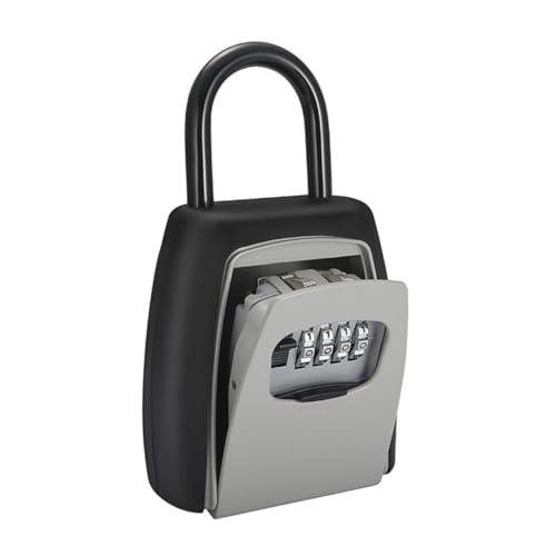 Gadpiparty Wandmontierter Schlüsselsafe mit mehrstelligem Zugangscode Wetterfeste Outdoor Schlüsselbox Tragbarer Sicherheitsschlüsselkasten für Büro Garage Garten Einfache Befestigung ohne von Gadpiparty