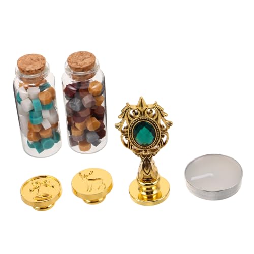 Gadpiparty Wax Siegelstempel Weihnachten mit Rentier Baum Glocke Langlebiges Wachssiegel Kit mit Edelstein-holzgriff Komplettbox mit Wachswürfeln und Löffel für Umschläge Karten DIY Gadpiparty Wax Siegelstempel Weihnachten mit Rentier Baum Glocke Langlebiges Wachssiegel Kit mit Edelstein-holzgriff Komplettbox mit Wachswürfeln und Löffel für Umschläge Karten DIY von Gadpiparty