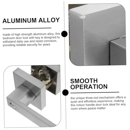 Gadpiparty Zimmertürschloss Türschloss Für Schlafzimmer Türgriffe Innentürschlösser Für Schlafzimmer Eckige Türgriffe Mit Schlüssel Innentürschloss Schwarzer Türknauf Außentürgriffe Silber von Gadpiparty