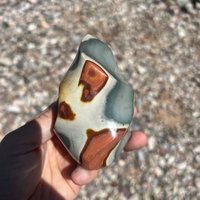 Polierte Polychrome Jaspis Freeform Flame Carving Display Geschnitten Flache Basis Steht Von Selbst Polierte Polychrome Jaspis Freeform Flame Carving Display Geschnitten Flache Basis Steht Von Selbst von GadsdenGem