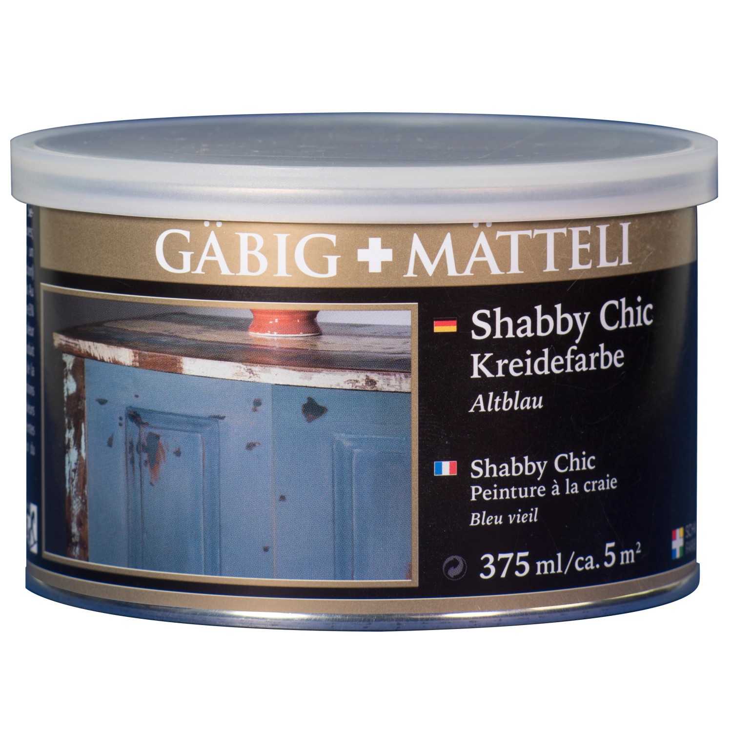 Gäbig+Mätteli Shabby Chic Kreidefarbe Altblau matt 375 ml von Gäbig+Mätteli