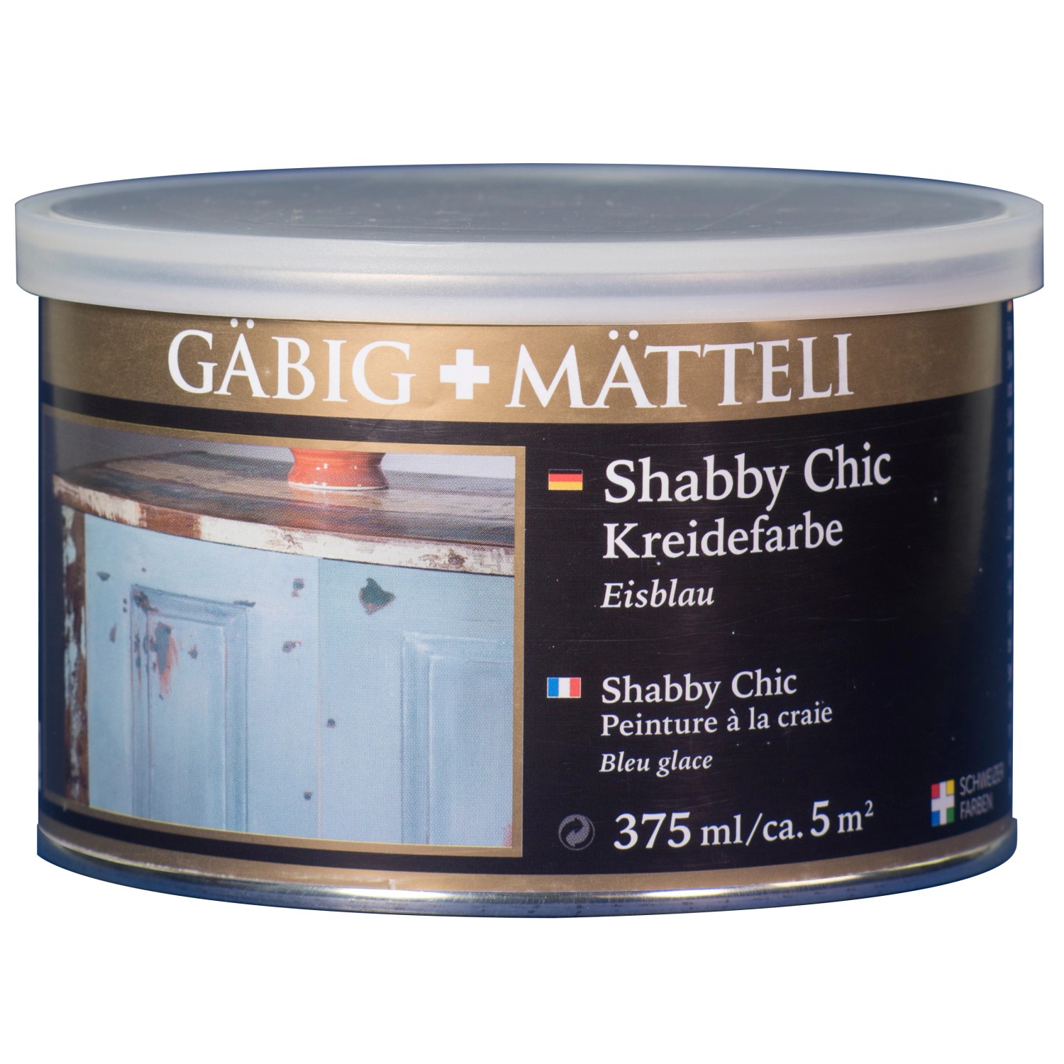 Gäbig+Mätteli Shabby Chic Kreidefarbe Eisblau matt 375 ml von Gäbig+Mätteli