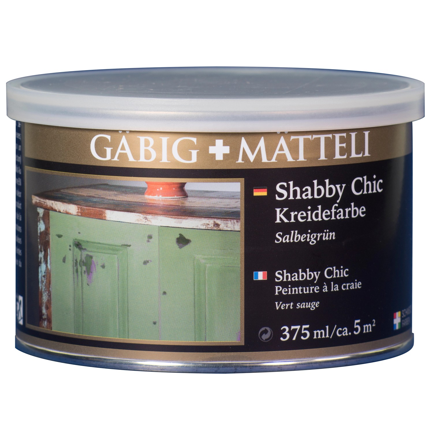 Gäbig+Mätteli Shabby Chic Kreidefarbe Salbeigrün matt 375 ml von Gäbig+Mätteli