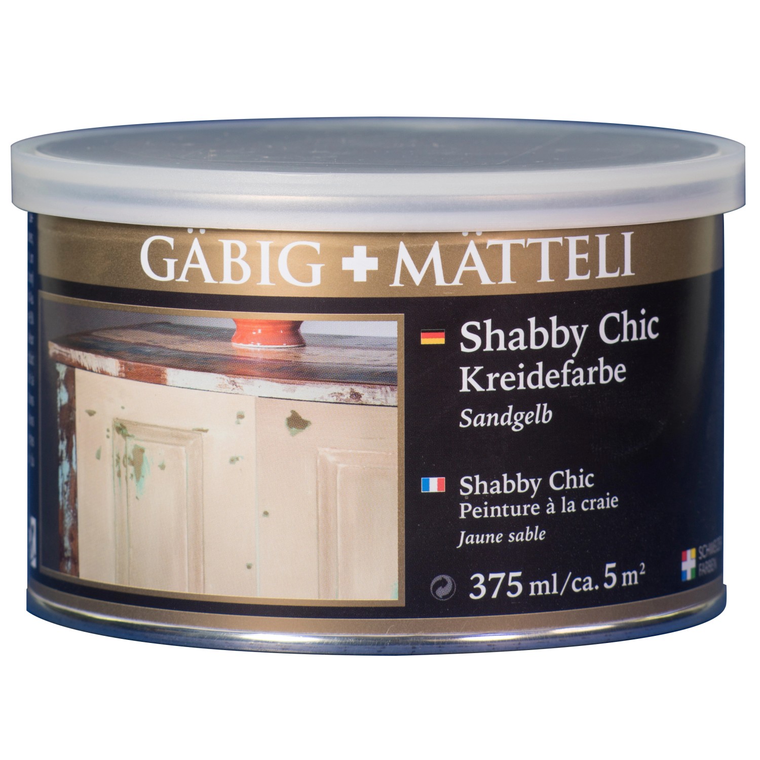 Gäbig+Mätteli Shabby Chic Kreidefarbe Sandgelb matt 375 ml von Gäbig+Mätteli