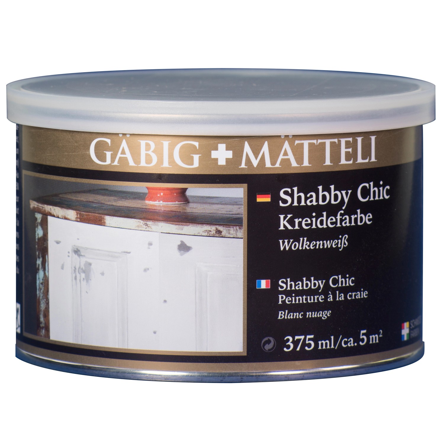 Gäbig+Mätteli Shabby Chic Kreidefarbe Wolkenweiß matt 375 ml von Gäbig+Mätteli