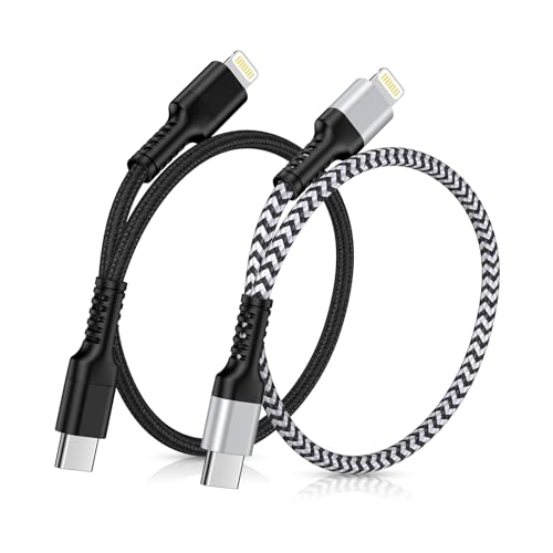 Gaef USB C Lightning Kabel Kurz [2Pack 0.3M], MFi-zertifiziertes USB C auf Lightning Kabel, Schnelles Ladekabel für iPhone 14/13/12/11/SE/X/XS/XR/8 von Gaef
