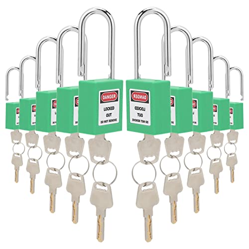 2 Schlüssel/Schloss, Lockout-Tagout-Schlösser, 10 Sätze 38 mm Isolationsdesign, Schlüsselvorhängeschlösser, Sicherheitsschlösser für Fabriken für Lock-Out-Tag-Out-Stationen und -Geräte von Gaeirt