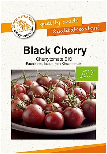 Black Cherry BIO Tomatensamen von Bobby-Seeds Sortenrar. Portion von Gärtner's erste Wahl! bobby-seeds.com