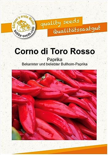 Paprikasamen Corno di Toro Rosso Spitzpaprika Portion von Gärtner's erste Wahl! bobby-seeds.com
