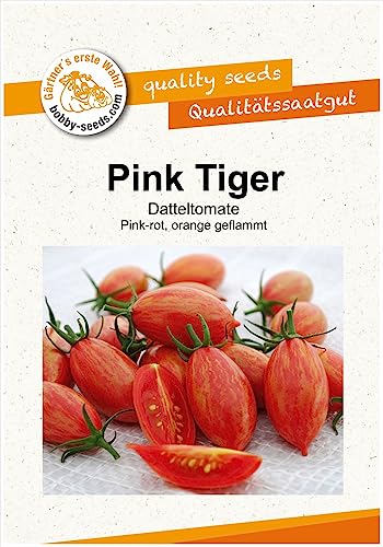 Tomatensamen Artisan Pink Tiger Pflaumentomate Portion von Gärtner's erste Wahl! bobby-seeds.com