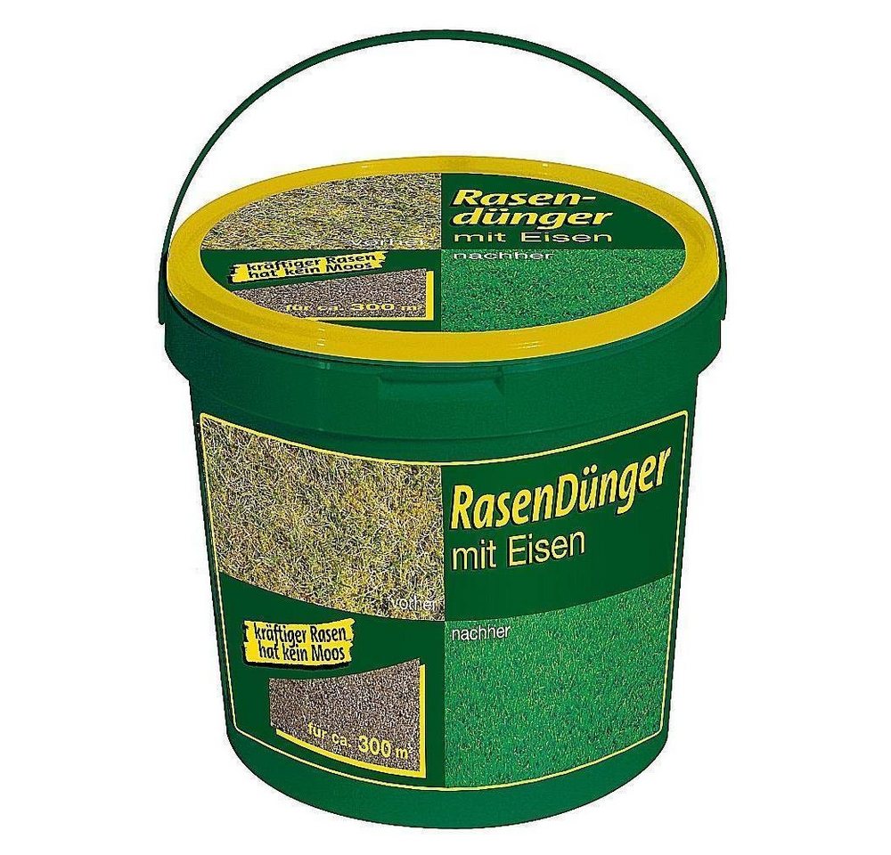 Gärtner's Rasendünger mit Eisen Eisensulfat im Eimer 9 kg für 300 qm von Gärtner's
