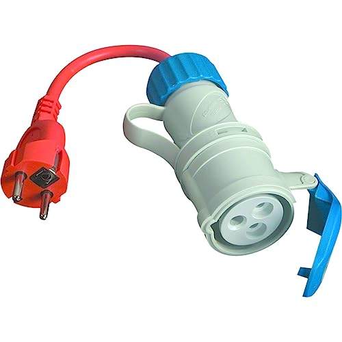 FANTON 92955 CARAVAN Adapter, CEE Adapter, Stecker DE-FR 3P 16A Steckdose 3P 16A 200-250V 6h IP44, Blau von Gaestopas