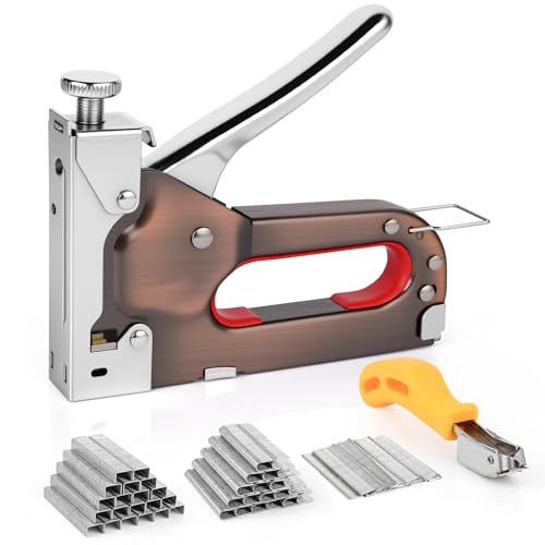 Gaethra 3-in-1 Handtacker Set – Tackerpistole mit 3000 Klammern & Heftklammerentferner, Tacker für Holz mit verstellbarer Schlagkraft – ideal für Feinarbeiten, Dekoration & Kabelbefestigung von Gaethra