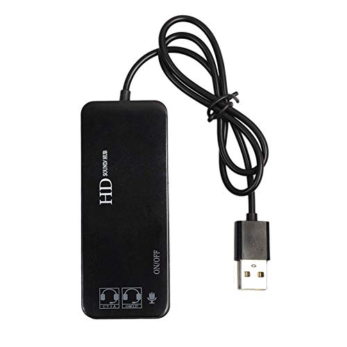 Gaetooely 3 Anschluss USB 2.0 Hub Externer 7.1Ch Sound Karte Headset Mikrofon Für PC Schwarz von Gaetooely