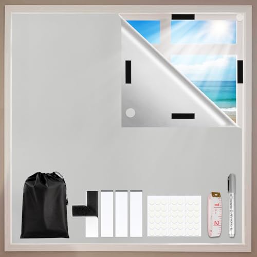 Gaeymy Fenster Verdunkelung 200x148cm, Dachfenster Verdunkelung Innen Sonnenschutz Fenster Ohne Bohren, Verdunklungsstoff Hitzeschutz Außen, Verdunkelungsfolie Thermofolie Meterware für Schlafzimmer Gaeymy Fenster Verdunkelung 200x148cm, Dachfenster Verdunkelung Innen Sonnenschutz Fenster Ohne Bohren, Verdunklungsstoff Hitzeschutz Außen, Verdunkelungsfolie Thermofolie Meterware für Schlafzimmer von Gaeymy