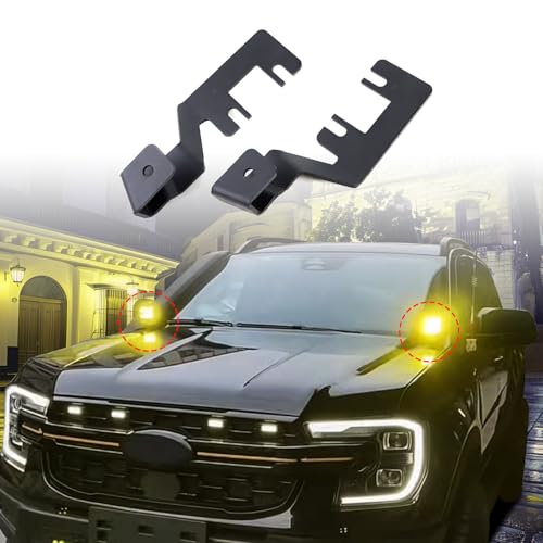 GafeSkui Automotive LED Light Bracket Kit - Schwarz, Stahl, Deckmontage - Kompatibel mit Ford Ranger 2023-2025, Universell für die meisten LED-Pod oder kleine Lichtleisten - Montagehalterung von GafeSkui