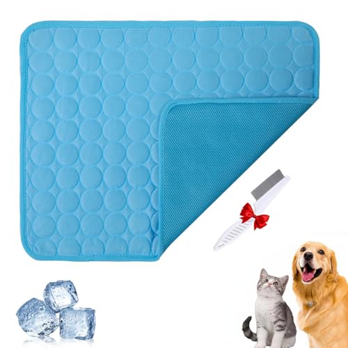 Gafutozm Pfotenfrost Matte für Katzen Hund, 3-Schicht-System Selbstkühlende Kühlmatte Haustier Waschbar für Zuhause, Auto, Garten Oder Unterwegs (Blau, XXL(150 * 100cm)) von Gafutozm