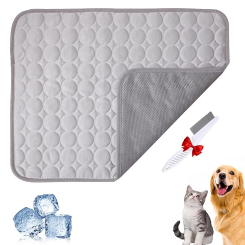 Gafutozm Pfotenfrost Matte für Katzen Hund, 3-Schicht-System Selbstkühlende Kühlmatte Haustier Waschbar für Zuhause, Auto, Garten Oder Unterwegs (Grau, XXL(150 * 100cm)) von Gafutozm