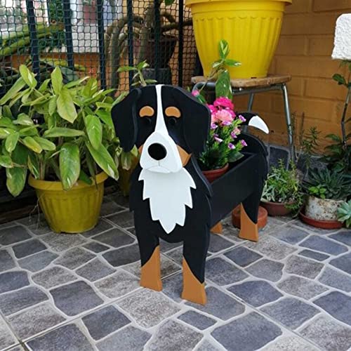 Berner Sennenhund Blumentopf, niedliche Berner Sennenhund Blumentöpfe für Outdoor-Gartendekoration, PVC-Hunde-Pflanzgefäß, ukkulenter Kaktus-Pflanzgefäß für Gartenblumen, von GagalU