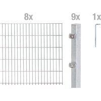 Alberts Doppelstabmattenzaun "Grundset", Höhe: 80 - 160 cm, Gesamtlänge: 4 - 30 m, zum Einbetonieren von Alberts