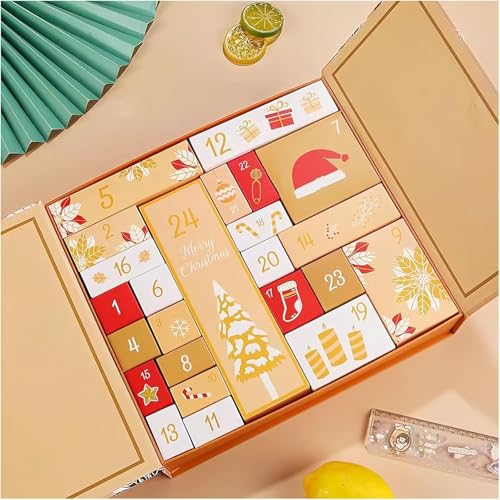 Adventskalender-Boxen Für Weihnachten, 24 Adve-ntskalender Boxen, Leere Adventskalender zum Befüllen, DIY Befüllbarer 24 Tage Countdown Leerer Adventskalender mit Boxen Machen (Pink) von Gahwa