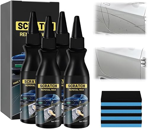 Entferner für Autos,2025 Schneller Kratzerentferner für Autos, Tiefen Kratzer Reparatur Creme, Auto Kratzerentferner Paste mit Anti-Kratzer Schutz, Entfernt Kratzer Effektiv und Schnell (4-PACK) von Gahwa