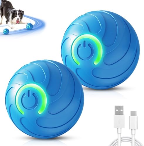 Gahwa Rolling Ball, Interaktives Katzenspielzeug Ball Elektrisch Interaktiver Spielball für Katzen Katzenspielzeug Selbstbeschäftigung Katzenball Hundespielzeug Interaktives (Blue-2pcs) von Gahwa