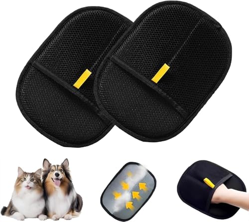 Gahwa Tierhaarentfernungshandschuh für Katzen & Hunde, 2025 Neues Fellhandschuhe Katze-Wiederverwendbare Fell Magnet Handschuhe,Multifunctional Haarentfernungshandschuh Katze for Washing (2-PCS) von Gahwa