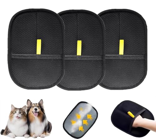Gahwa Tierhaarentfernungshandschuh für Katzen & Hunde, 2025 Neues Fellhandschuhe Katze-Wiederverwendbare Fell Magnet Handschuhe,Multifunctional Haarentfernungshandschuh Katze for Washing (3-PCS) von Gahwa