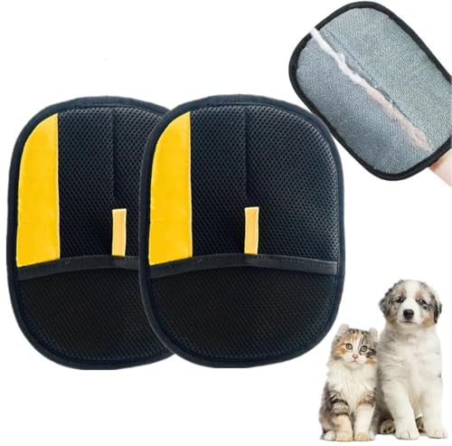 Gahwa Tierhaarentfernungshandschuh für Katzen & Hunde, Upgrade Tierhaarentferner Handschuh, Fell Magnet-Handschuh, Wiederverwendbarer Haarentferner Für Katzen Und Hunde (2-PCS) von Gahwa