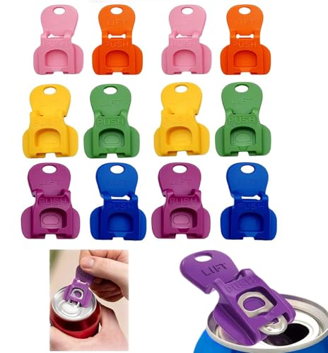 Getränkedosenöffner, 2025 Dosenöffner aus Kunststoff für Cola,Bier,Getränke,Limonade,Einfacher Dosenöffner Und Getränkeschutz, Abdeckung Einfacher D osenöffner (12 PCS) von Gahwa