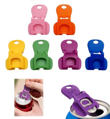 Getränkedosenöffner, 2025 Dosenöffner aus Kunststoff für Cola,Bier,Getränke,Limonade,Einfacher Dosenöffner Und Getränkeschutz, Abdeckung Einfacher D osenöffner (6 PCS) von Gahwa