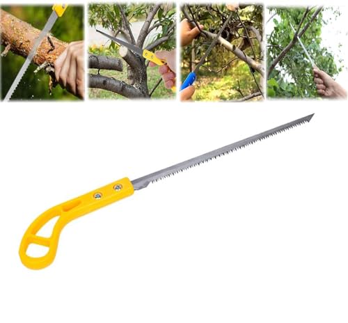 Outdoor Portable Hand Saw, 9 Inch Rugged Blade Hand Saw,Household Garden Small Hand Saw, 2024 NEW for Camping, Gardening, Pruning, Rugged Triple Razor Tooth Steel Mini Hand Saw (Yellow) von Gahwa