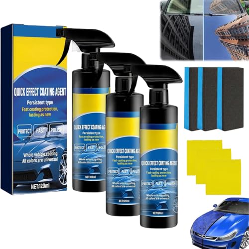 Quick Effect Coating Agent Spray, Upgrade Repariert Car Coating Spray, 3 in 1 Hochschutz-Auto-Beschichtungsspray, Schutz Schnelles Auto-Beschichtung (3PACK) von Gahwa