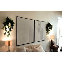 Gerahmtes Set Mit 2 Boho-Wanddekor Einzigartiges Design Weiße Strukturierte Wandkunst Erneuern Sie Ihr Zuhause Gipswandkunst von GaiaBohoTexturedArt