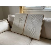 Gerahmtes Set Von 2 Boho Strukturierte Leinwand Wandkunst Für Wohnzimmer Erneuern Sie Ihr Zuhause Mit Schönen Boho-Wanddekor Jedes Haus Braucht von GaiaBohoTexturedArt