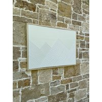Handgefertigte Weiße Strukturierte Wandkunst - Berglandschaft Design, Einzigartige Gips-Leinwand Für Natürliche Schönheit Und Ruhe in Ihrem Zuhause von GaiaBohoTexturedArt