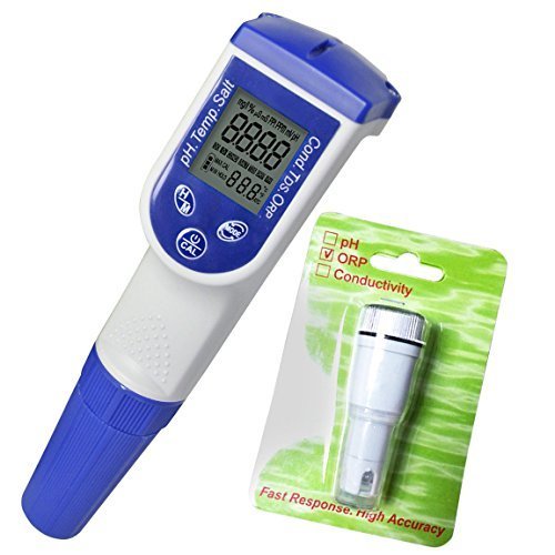 GAIN EXPRESS 6 in 1 Ph Mv Temperatur Leitfähigkeit TDS Salz Combo Salinität Tester mit Redox-Elektrode von GAIN EXPRESS