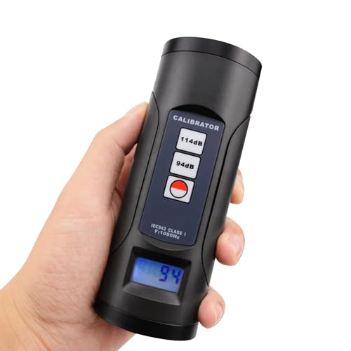 Digitaler Schallpegelmesser Kalibrator 94dB & 114dB für 1/2 "und 1" Zoll Mikrofon, Professionelles Noise Dezibel Calibration Tool Messgenauigkeitskontrolle, Portable mit Blacklight von GAIN EXPRESS