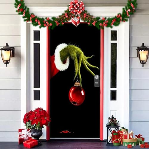 GajUst türverkleidung Weihnachten,Christmas Door Cover Decoration,Weihnachten tür Abdeckung Dekoration,weihnachtsmann tür Decke,for Holiday Christmas Front Door Decoration von GajUst