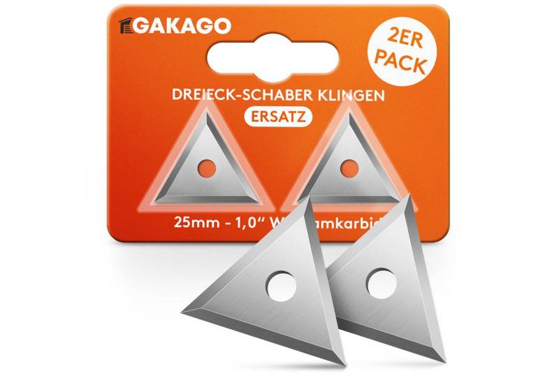 Gakago Universalschaber Ersatzklingen (2er Pack) 25mm Dreieckklinge aus Wolframcarbid - Holz, Metall, Beton oder Stein von Gakago