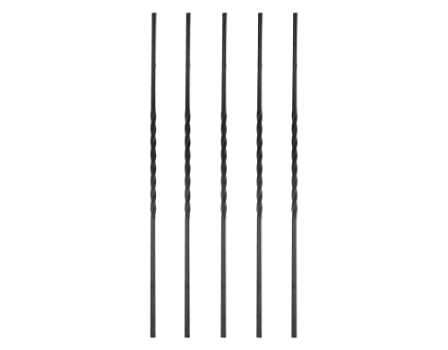 Gal Industrial 5 Stück Geländerstab einmal gedreht Torstab 12x12x950 mm Geländer Zaunstab Zierstab Stab von GAL - INDUSTRIAL